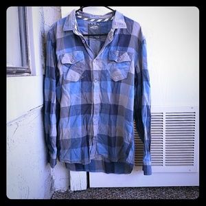 Men's VANS blue and gray flannel size large
